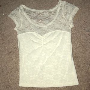 White lace crop top